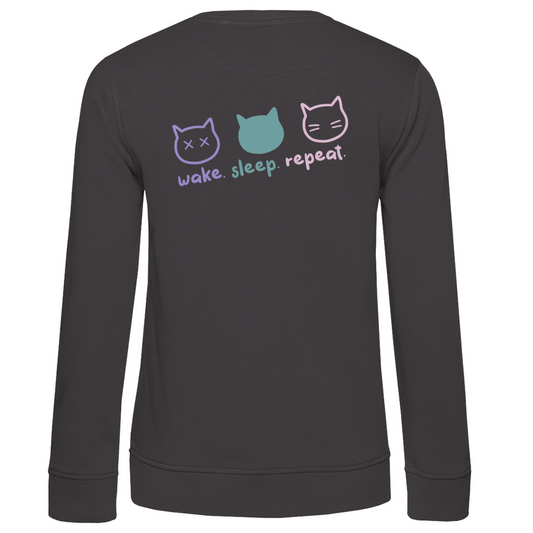 Damen Premium Bio Sweatshirt "Wake.Sleep.Repeat"