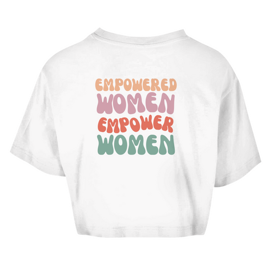 Damen Oversize Crop Top "Empowered Women"