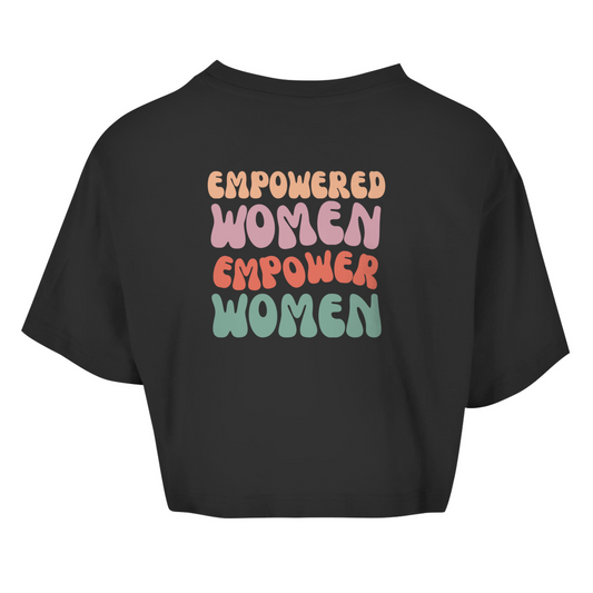 Damen Oversize Crop Top "Empowered Women"