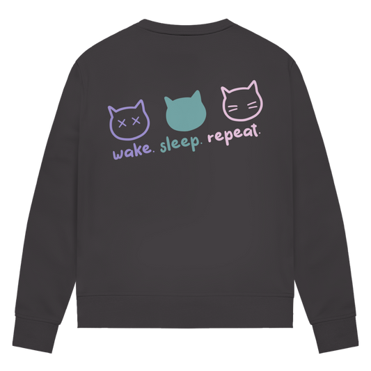 Damen Premium Bio Sweatshirt "Wake.Sleep.Repeat"