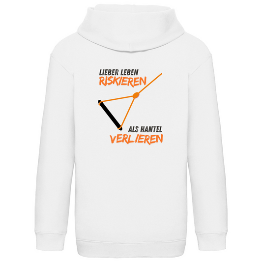 Kinder Hoodie "Lieber Leben riskieren als Hantel verlieren"