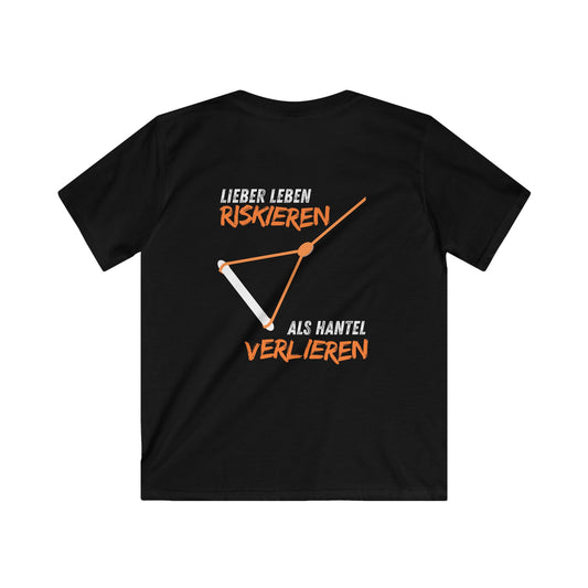 Kinder Wakeboard T-Shirt - "Lieber Leben riskieren, als Hantel verlieren“