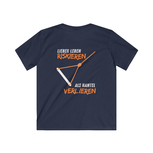 Kinder Wakeboard T-Shirt - "Lieber Leben riskieren, als Hantel verlieren“
