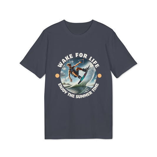 Sustainable Wakeboard T-Shirt - "Wake for Life - Enjoy the Summer Time"