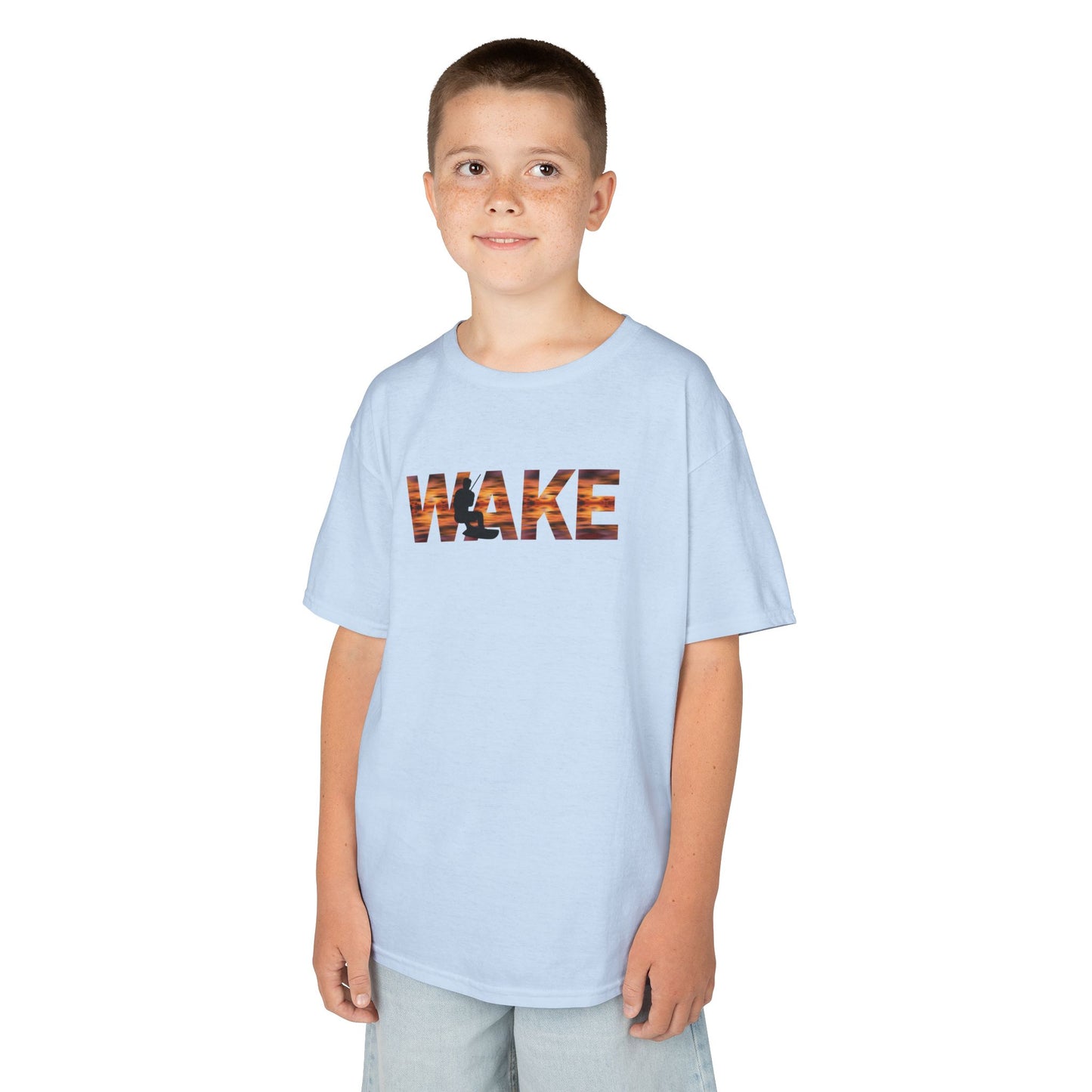 Kinder T-Shirt - "WAKE“ in Sunset Colours
