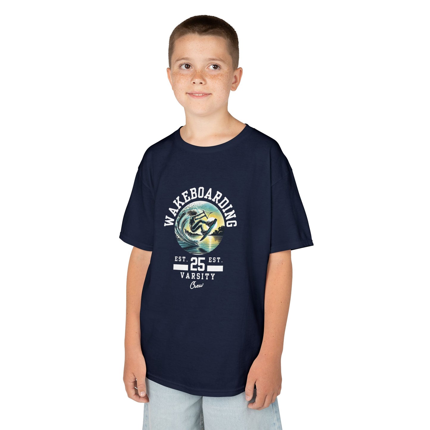 Wakeboard Kinder T-Shirt - "Wakeboard Varsity Crew"