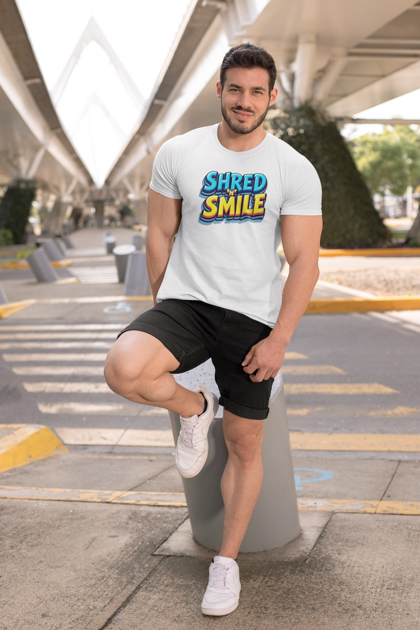 Unisex V-Neck T-Shirt "SHRED 'N' SMILE"