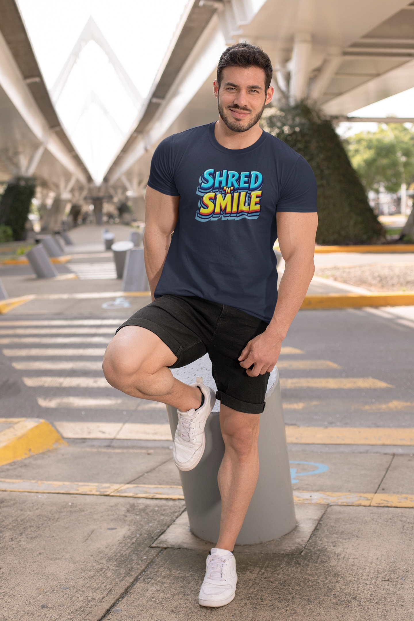 Unisex V-Neck T-Shirt "SHRED 'N' SMILE"