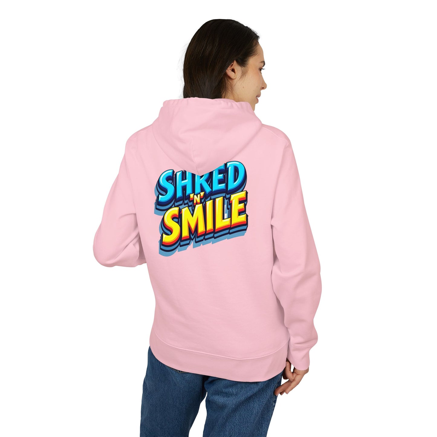 Premium Unisex Hoodie "SHRED 'N' SMILE" - Grafitti Coloured