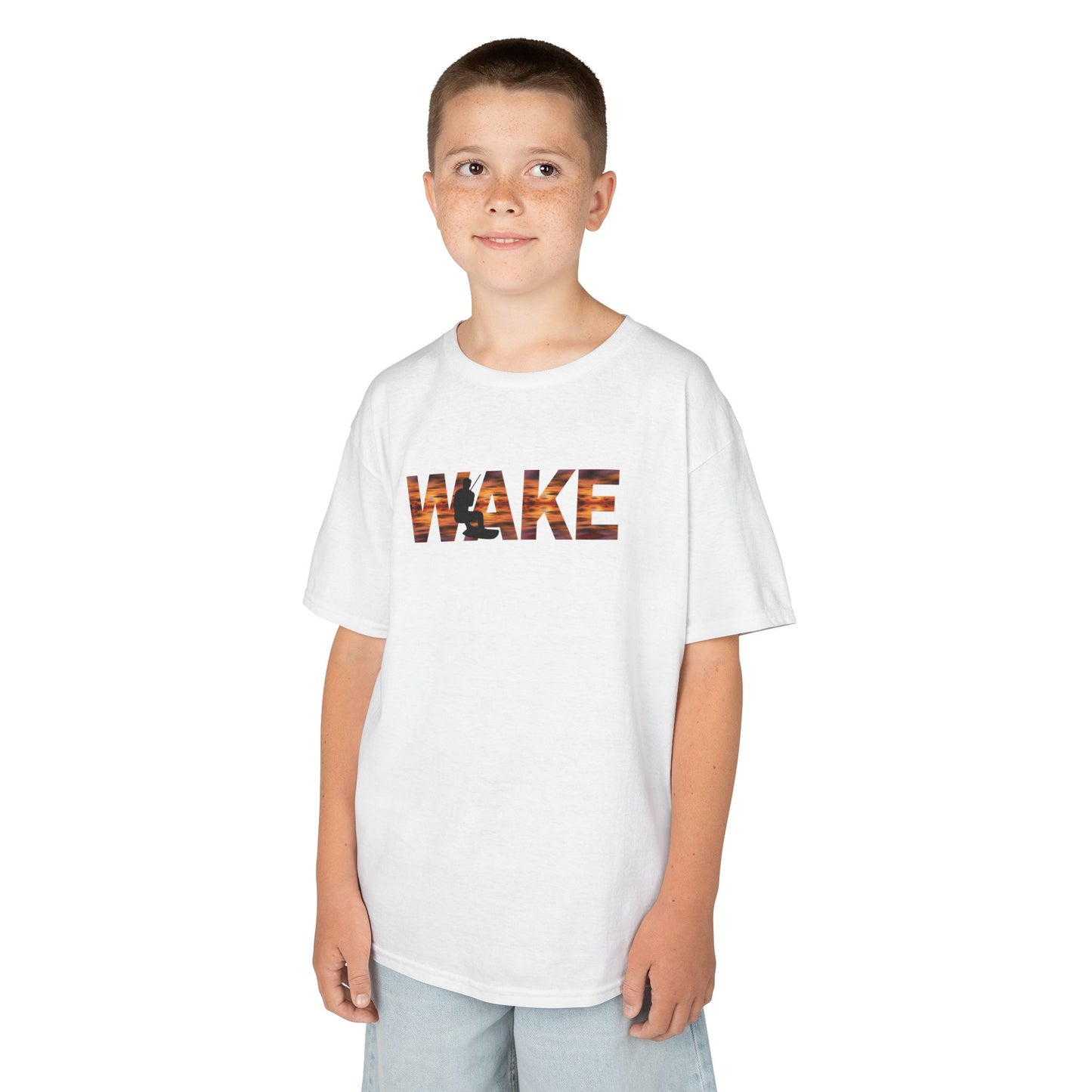 Kinder T-Shirt - "WAKE“ in Sunset Colours