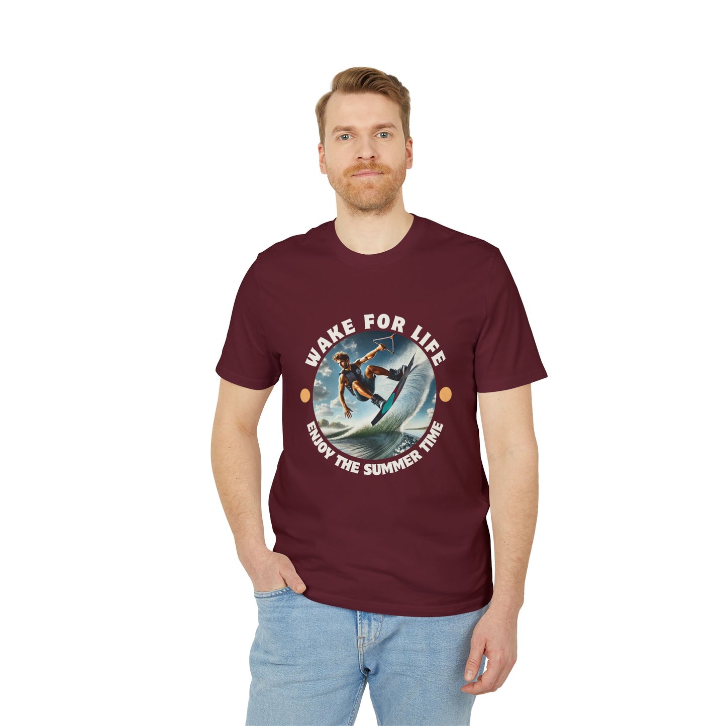 Nachhaltiges Wakeboard T-Shirt - "Wake for Life - Enjoy the Summer Time"