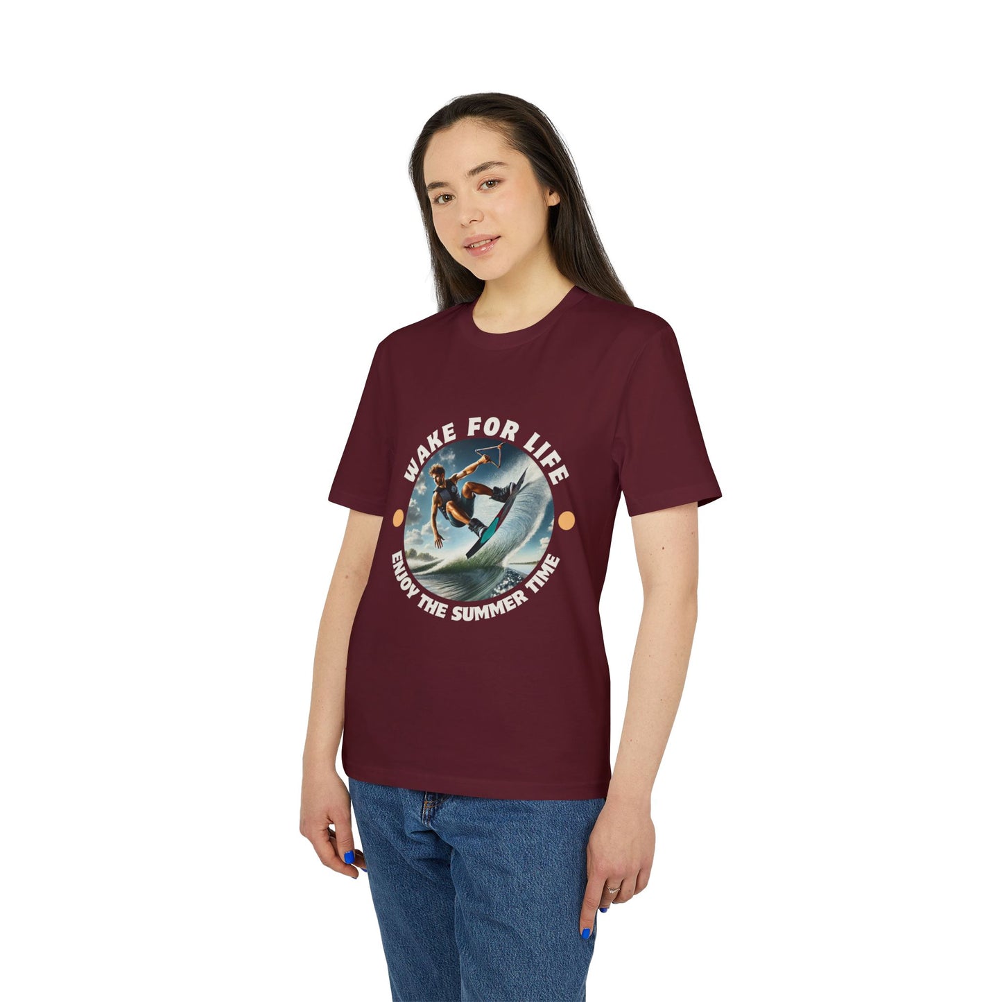 Nachhaltiges Wakeboard T-Shirt - "Wake for Life - Enjoy the Summer Time"