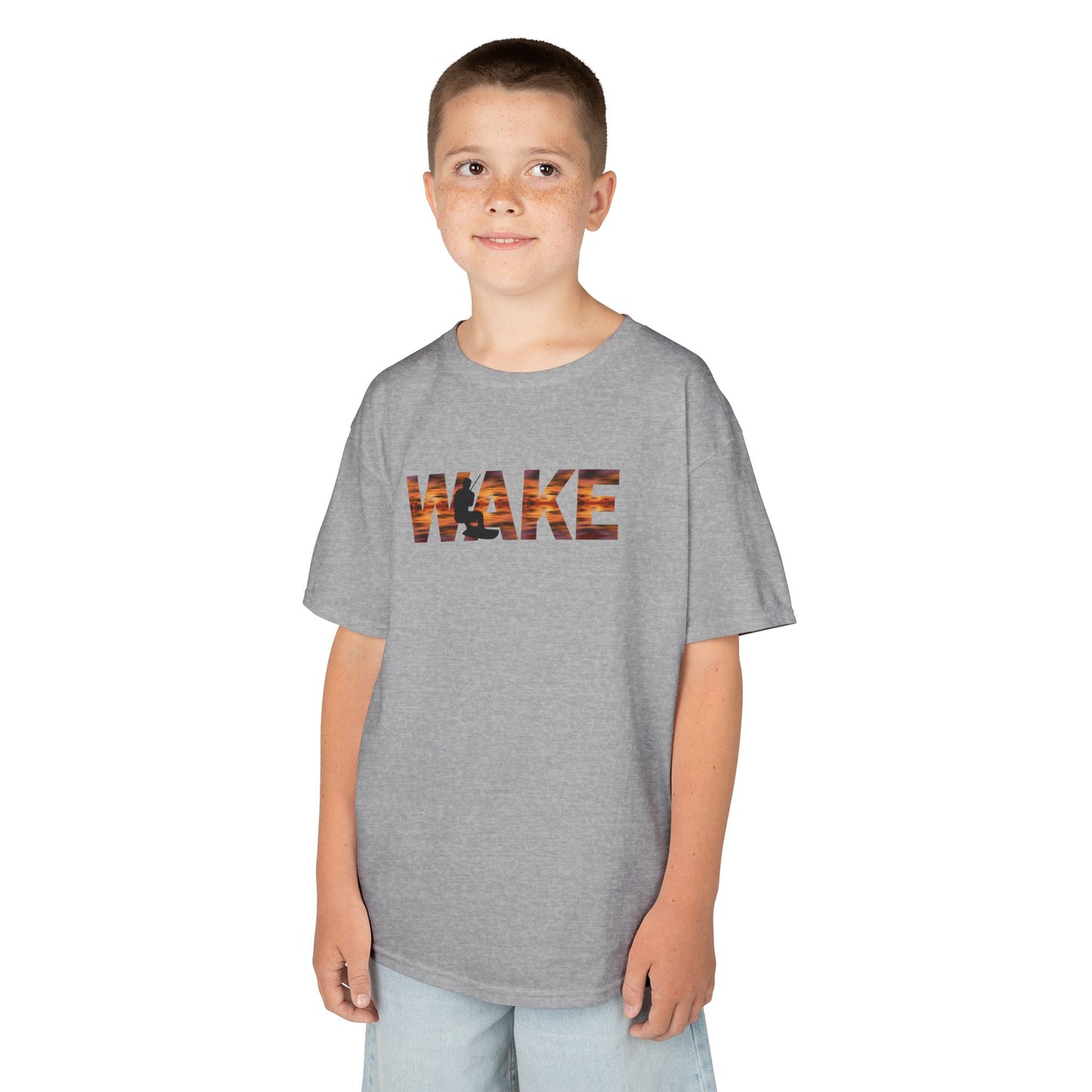 Kinder T-Shirt - "WAKE“ in Sunset Colours