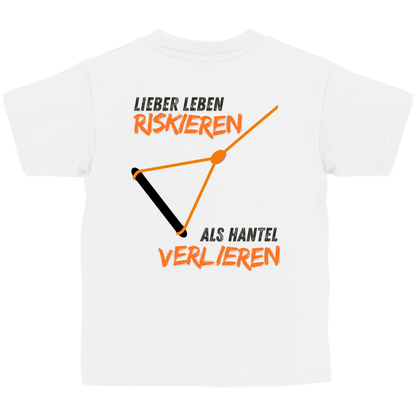 Kinder Wakeboard T-Shirt "Lieber Leben riskieren als Hantel verlieren"