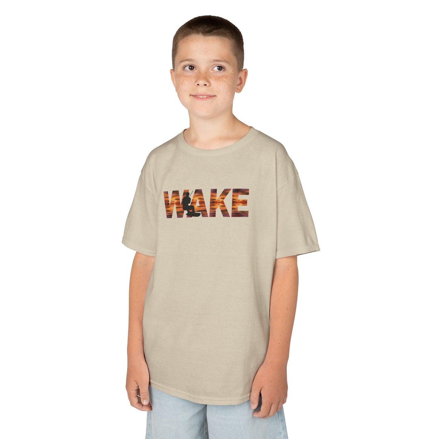 Kinder T-Shirt - "WAKE“ in Sunset Colours