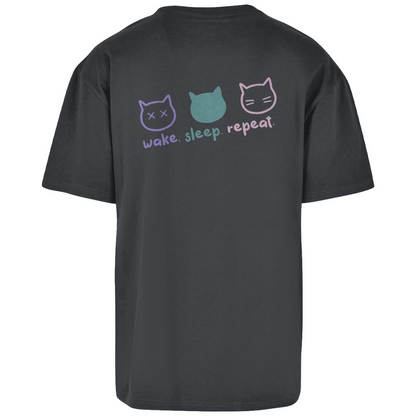 Damen Oversize T-Shirt Wake.Sleep.Repeat