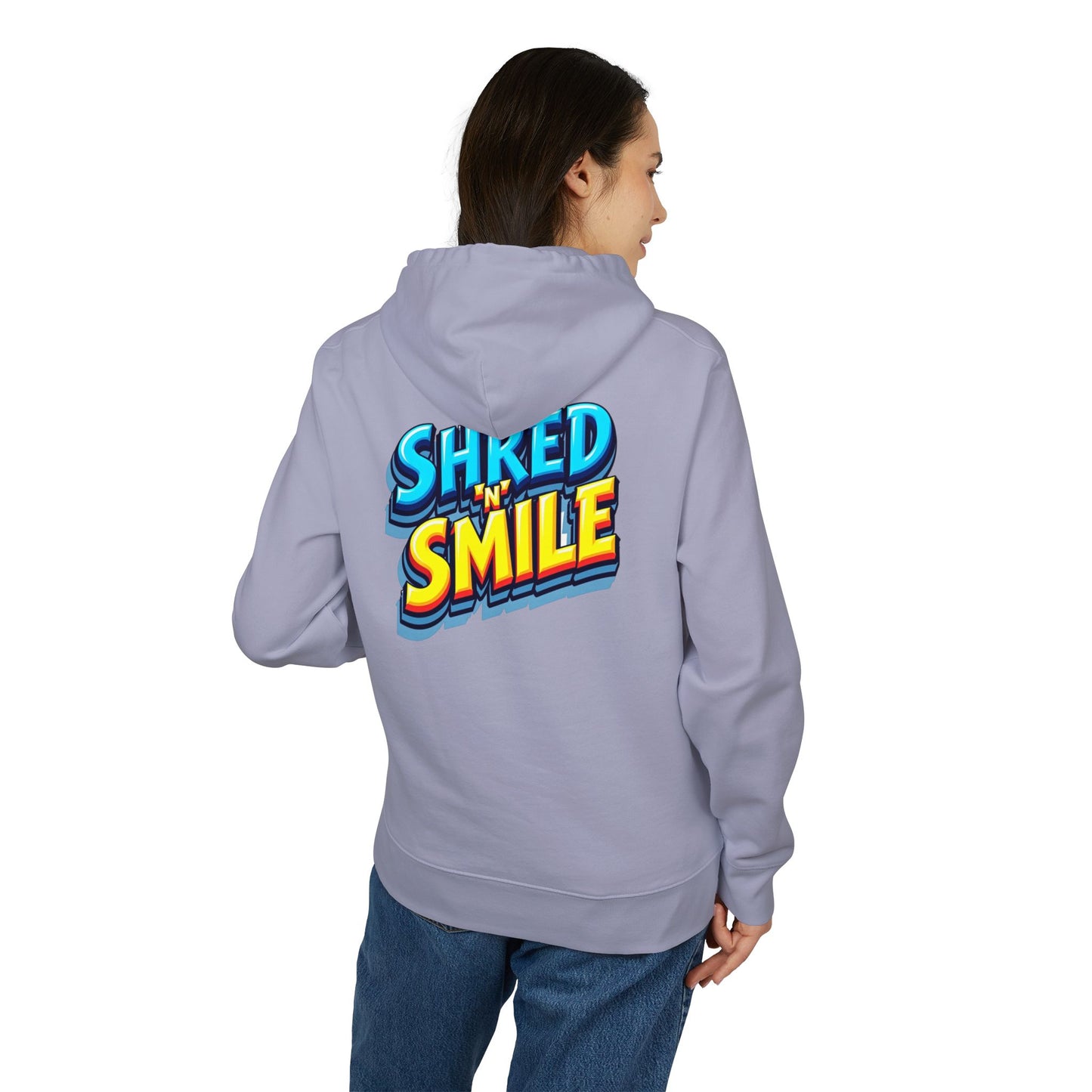 Premium Unisex Hoodie "SHRED 'N' SMILE" - Grafitti Coloured