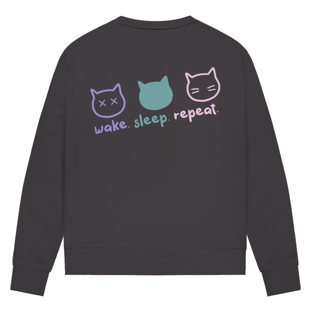 Damen Premium Bio Sweatshirt "Wake.Sleep.Repeat"