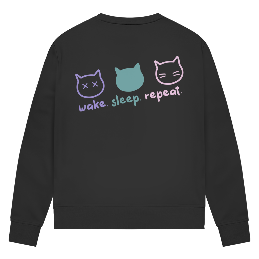 Damen Premium Bio Sweatshirt "Wake.Sleep.Repeat"