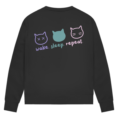 Damen Premium Bio Sweatshirt "Wake.Sleep.Repeat"