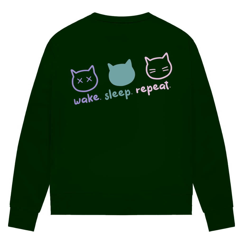 Damen Premium Bio Sweatshirt "Wake.Sleep.Repeat"