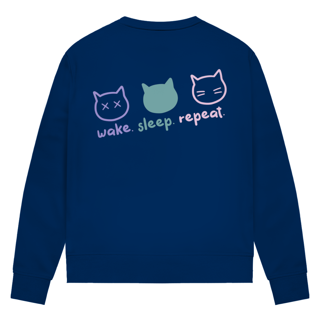 Damen Premium Bio Sweatshirt "Wake.Sleep.Repeat"