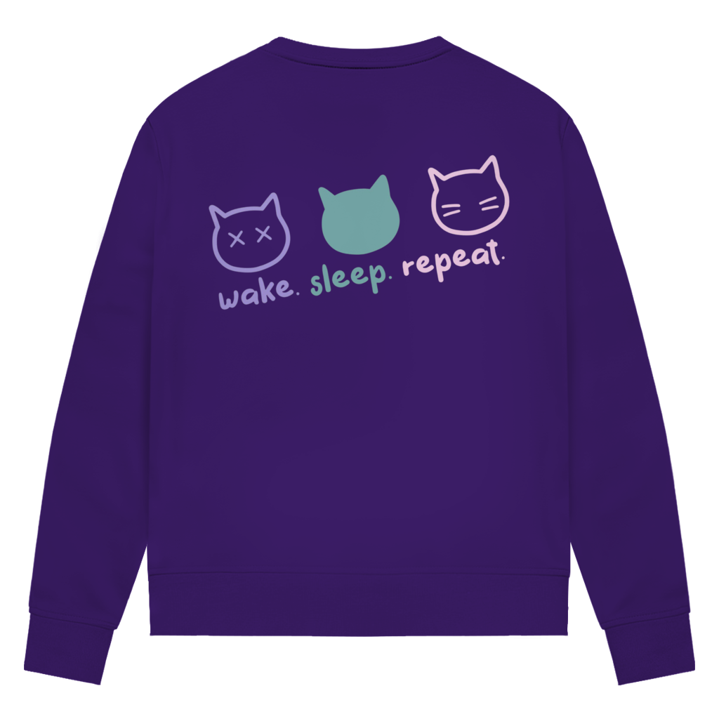 Damen Premium Bio Sweatshirt "Wake.Sleep.Repeat"