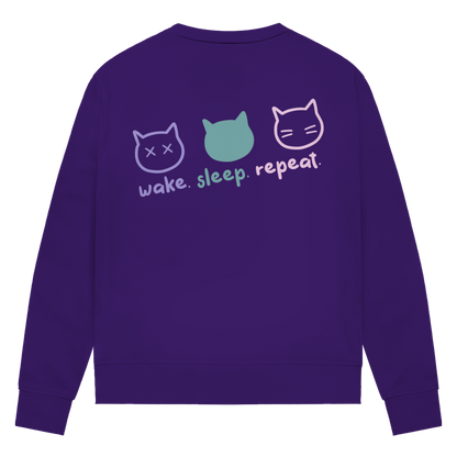 Damen Premium Bio Sweatshirt "Wake.Sleep.Repeat"