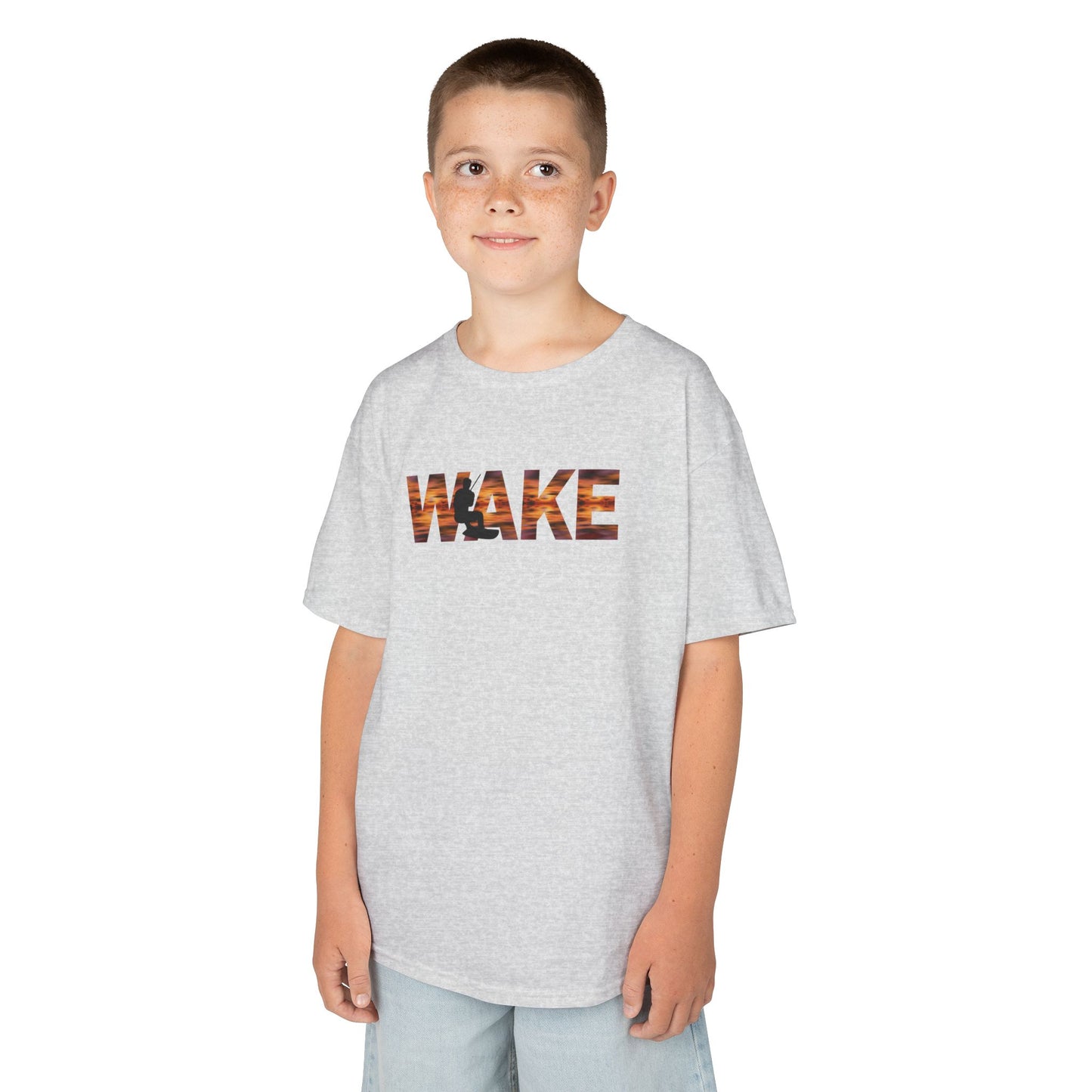 Kinder T-Shirt - "WAKE“ in Sunset Colours