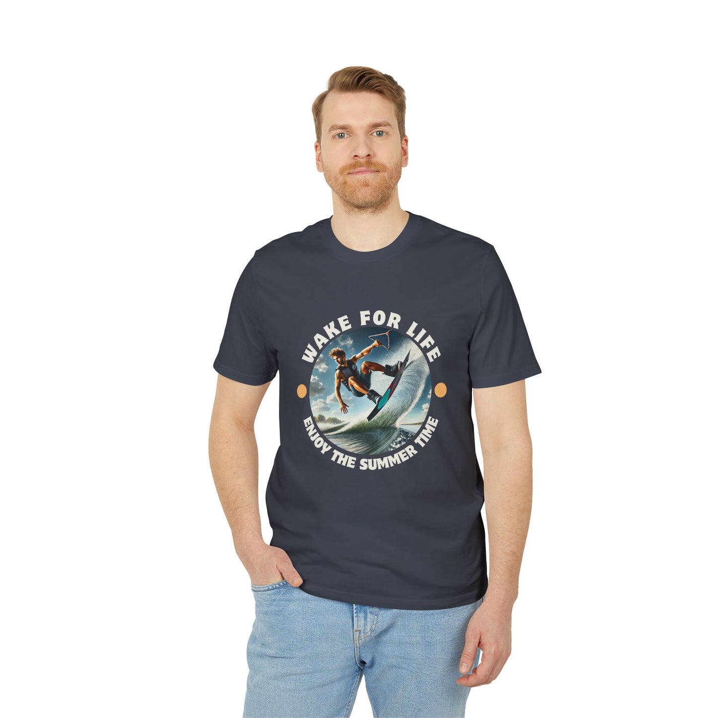 Nachhaltiges Wakeboard T-Shirt - "Wake for Life - Enjoy the Summer Time"