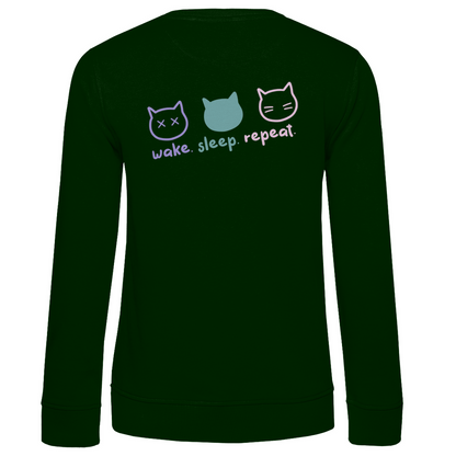 Damen Premium Bio Sweatshirt "Wake.Sleep.Repeat"