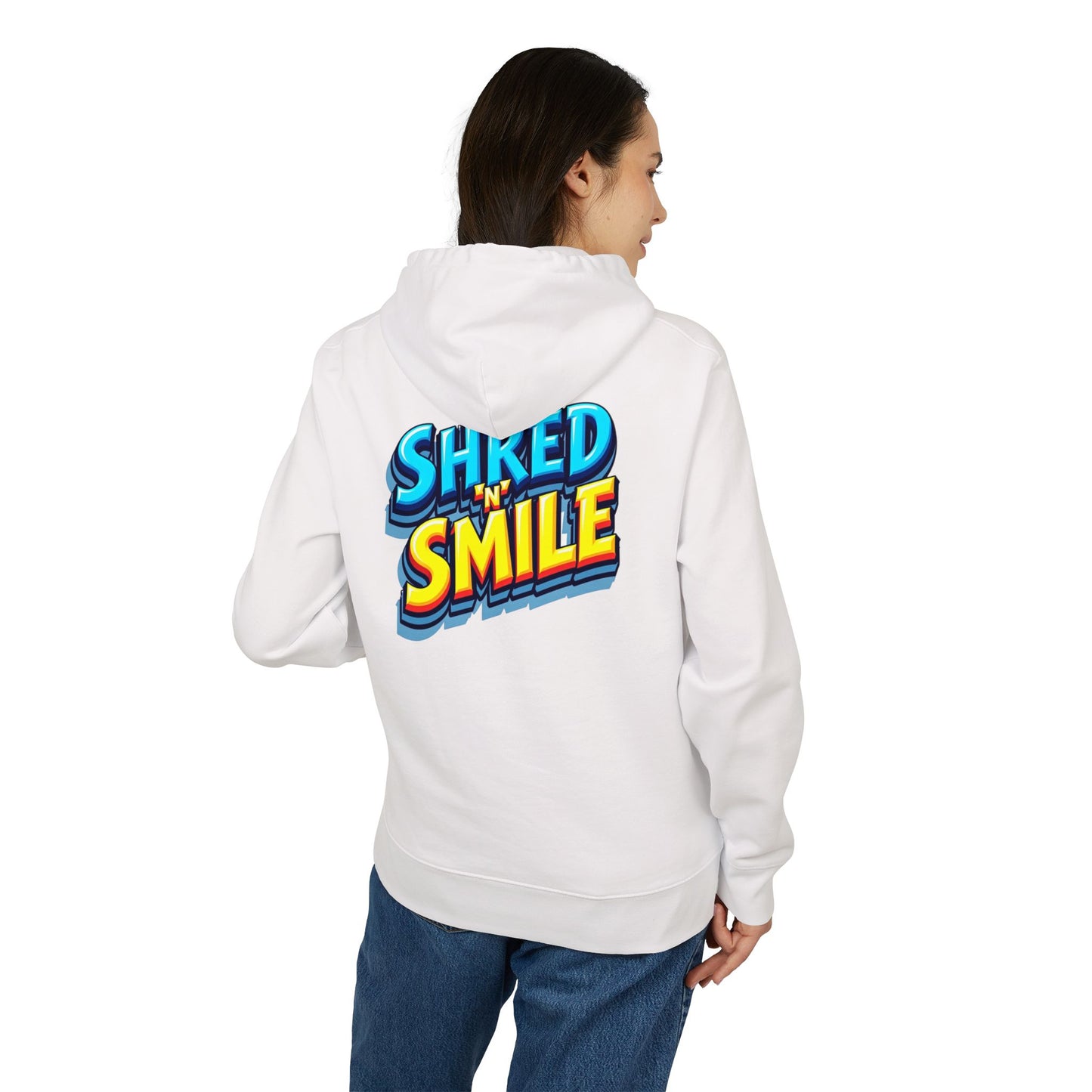 Premium Unisex Hoodie "SHRED 'N' SMILE" - Grafitti Coloured