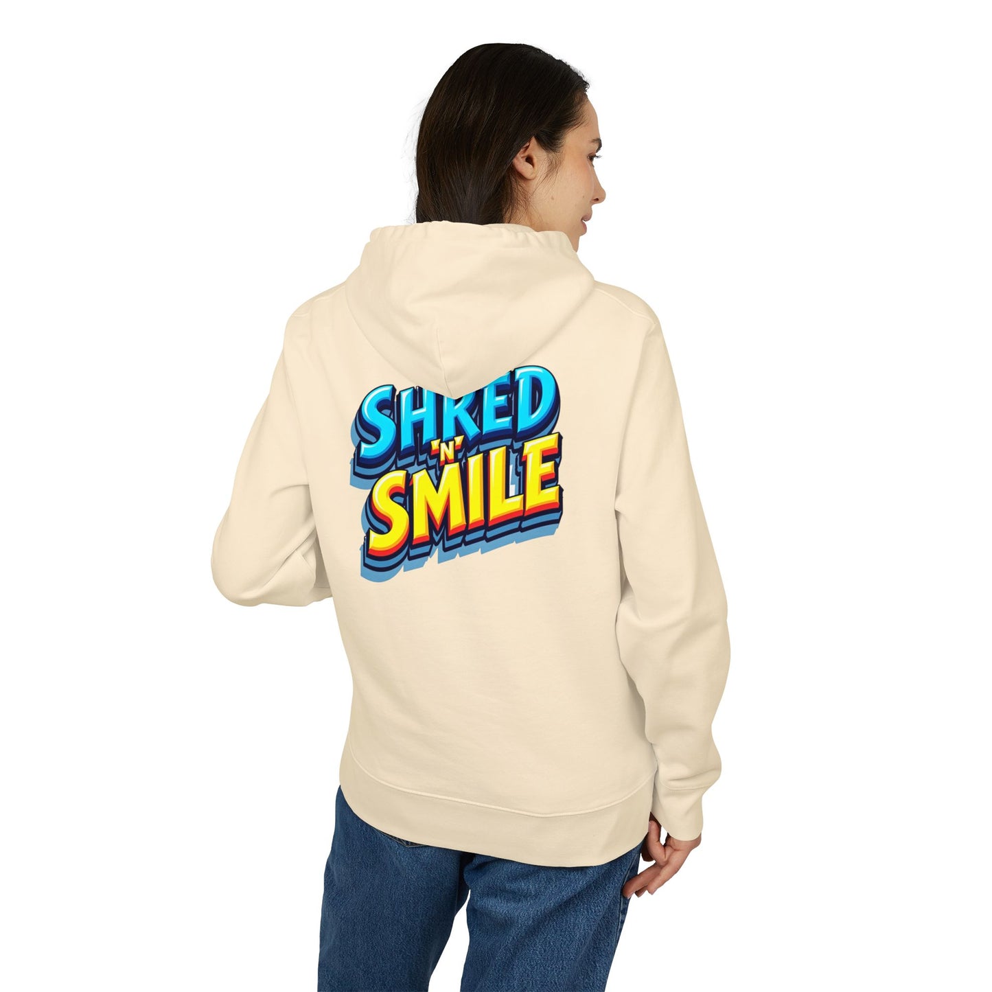 Premium Unisex Hoodie "SHRED 'N' SMILE" - Grafitti Coloured
