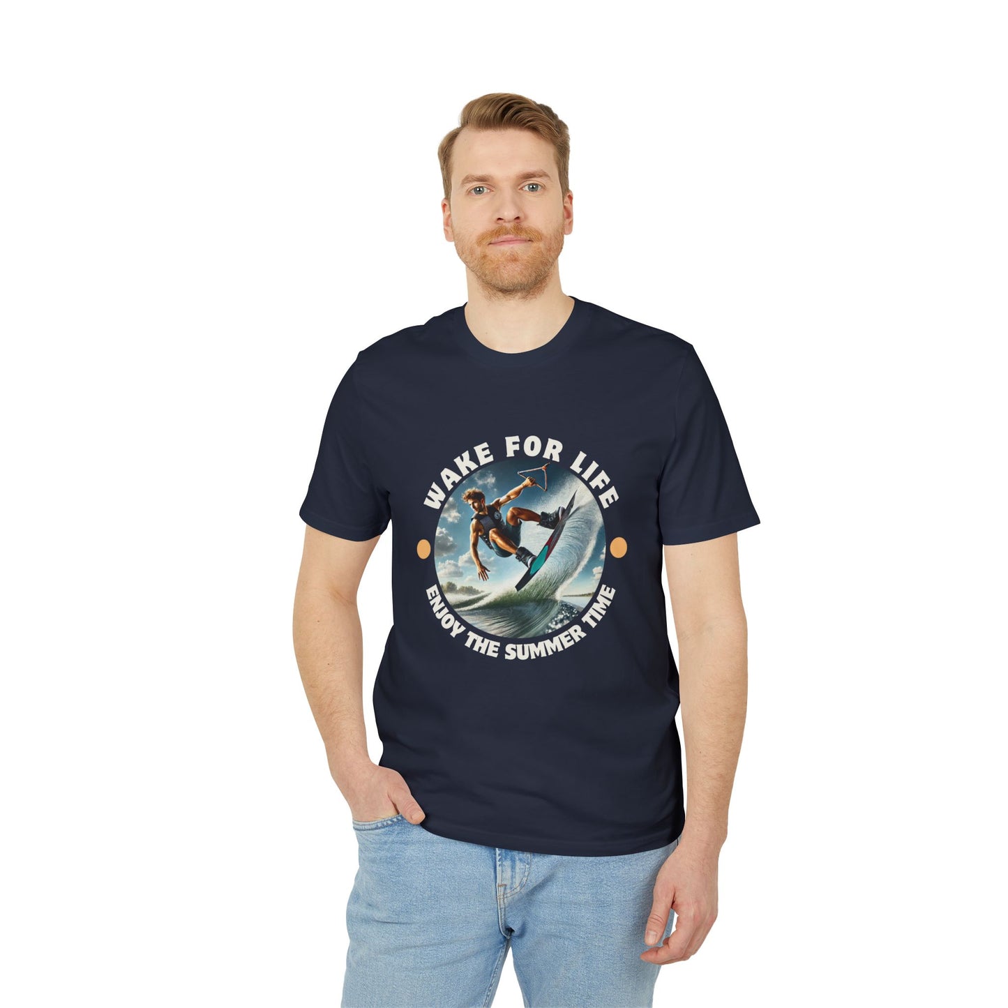 Nachhaltiges Wakeboard T-Shirt - "Wake for Life - Enjoy the Summer Time"