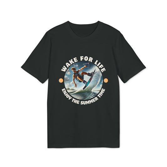 Sustainable Wakeboard T-Shirt - "Wake for Life - Enjoy the Summer Time"