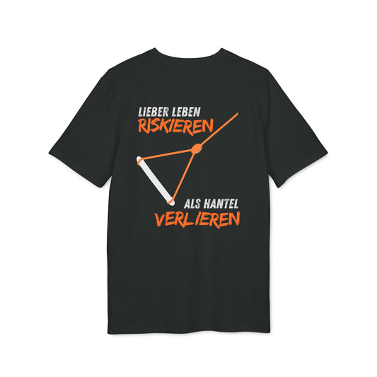 Unisex Wakeboard T-Shirt "Lieber Leben riskieren, als Hantel verlieren"
