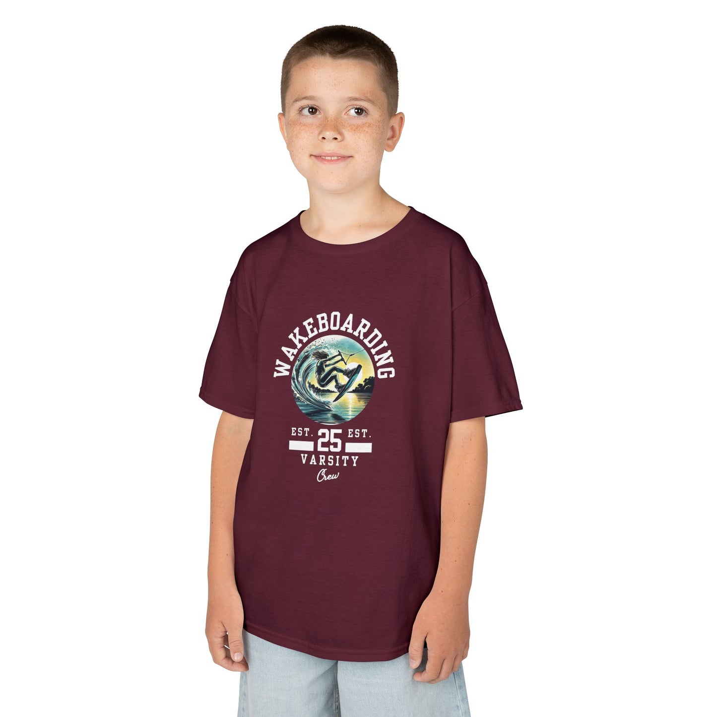 Wakeboard Kinder T-Shirt - "Wakeboard Varsity Crew"