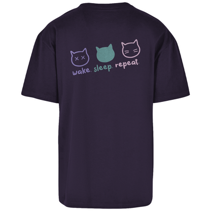 Damen Oversize T-Shirt Wake.Sleep.Repeat