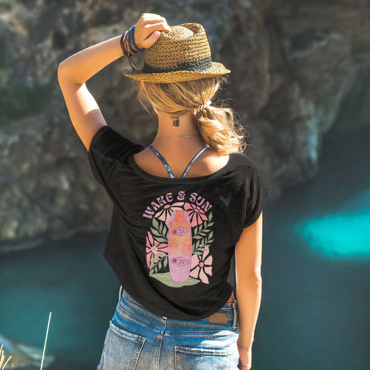Wakeboard Oversize Crop Top - Wake and Sun - von Wakeboard Essentials