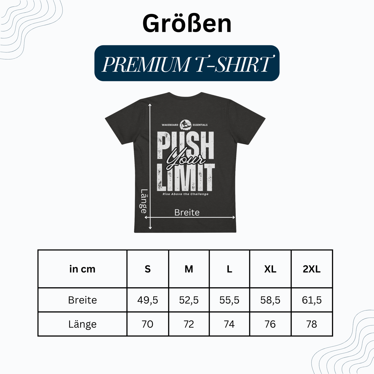 Premium Wakeboard Herren T-Shirt "Push Your Limit"