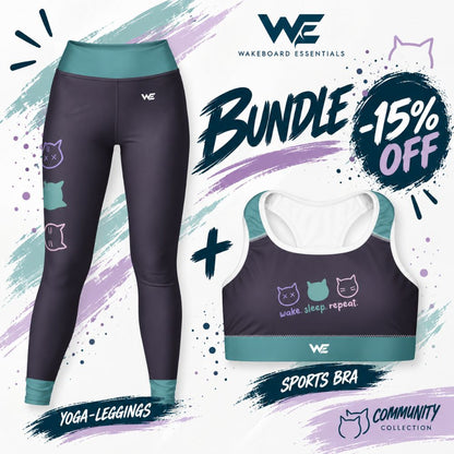 Wake. Sleep. Repeat. - Yoga-Leggins & Sport BH Bundle