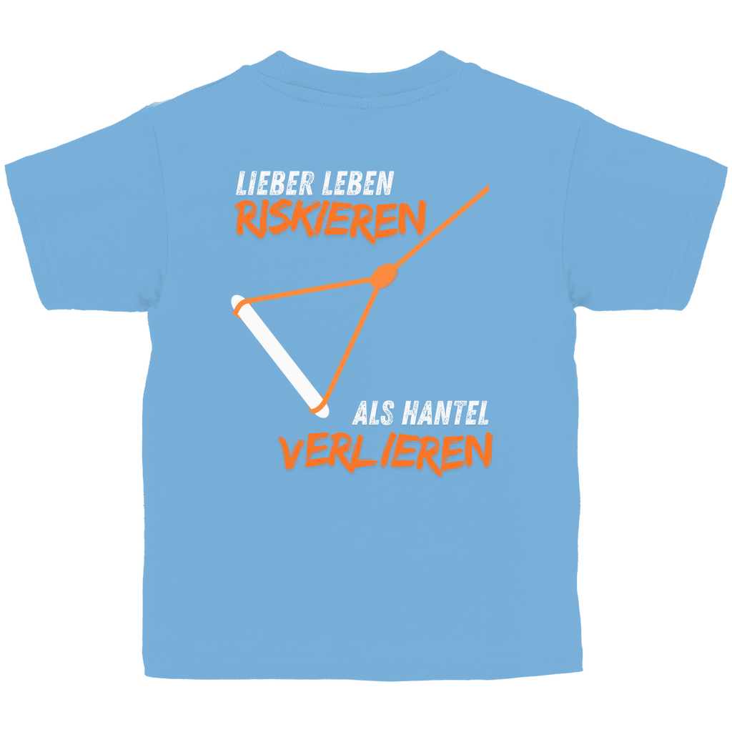 Kinder Wakeboard T-Shirt "Lieber Leben riskieren als Hantel verlieren"
