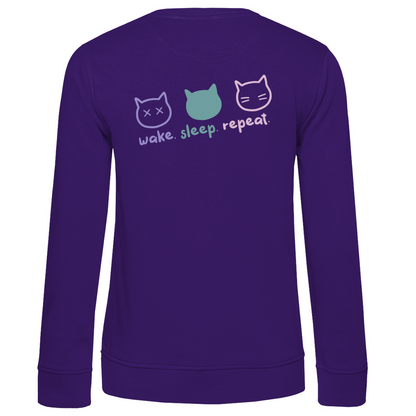 Damen Premium Bio Sweatshirt "Wake.Sleep.Repeat"