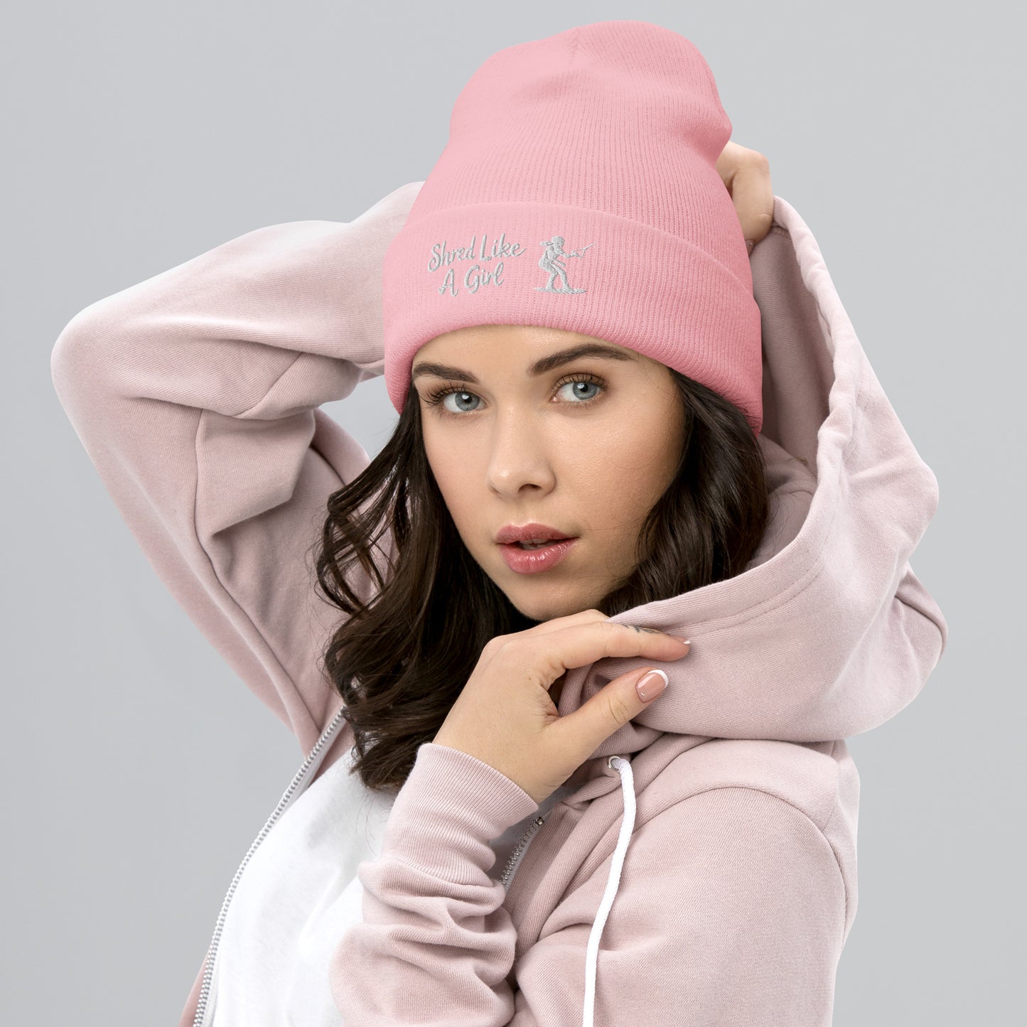 Beanie "Shred Like A Girl" mit Piktogramm