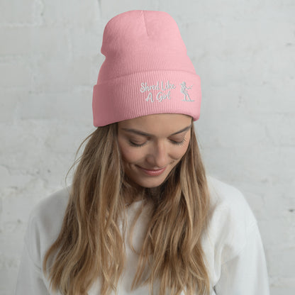 Beanie "Shred Like A Girl" mit Piktogramm