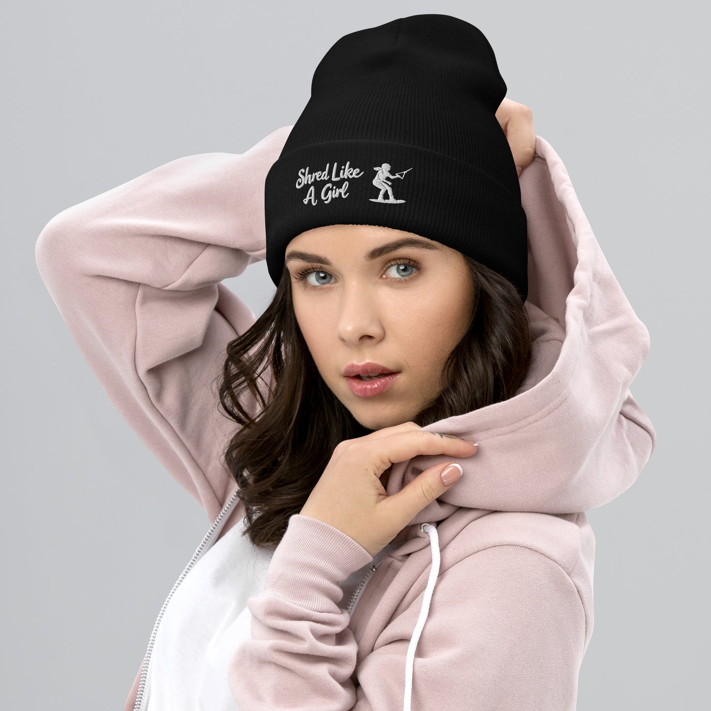 Beanie "Shred Like A Girl" mit Piktogramm