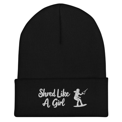 Beanie "Shred Like A Girl" mit Piktogramm