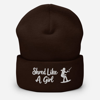 Beanie "Shred Like A Girl" mit Piktogramm
