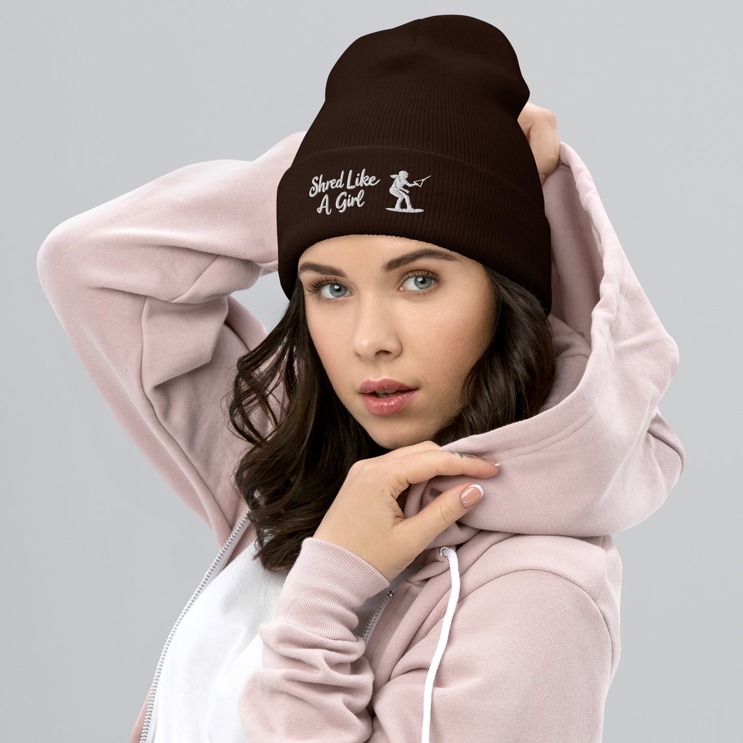 Beanie "Shred Like A Girl" mit Piktogramm
