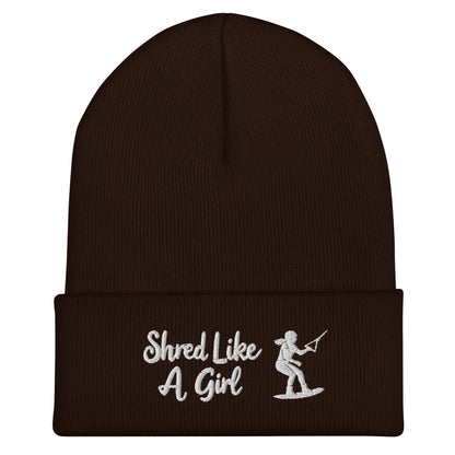 Beanie "Shred Like A Girl" mit Piktogramm